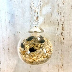 11. Huntington Beach sand and onyx Pendant Necklace